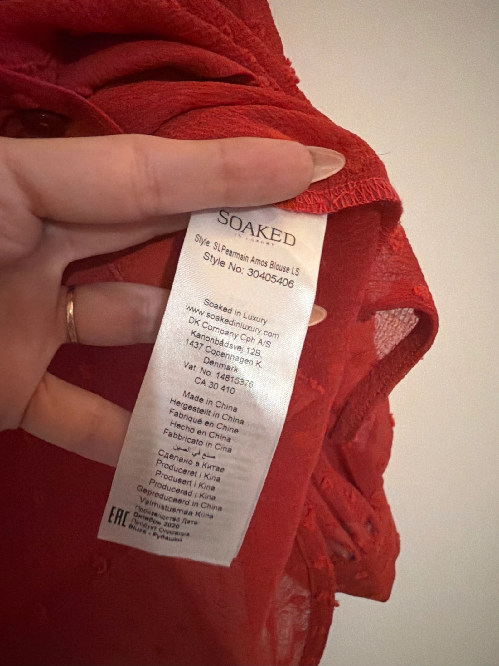 Women's red blouse size S soaked very good condition – photo 3